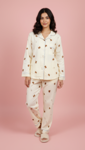 Teddy Turned Side Padded Night Suit